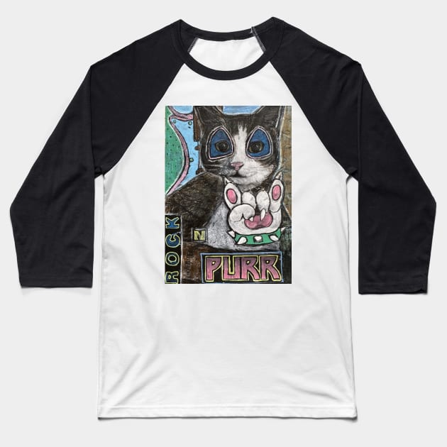 Rock n Purr Baseball T-Shirt by Artladyjen